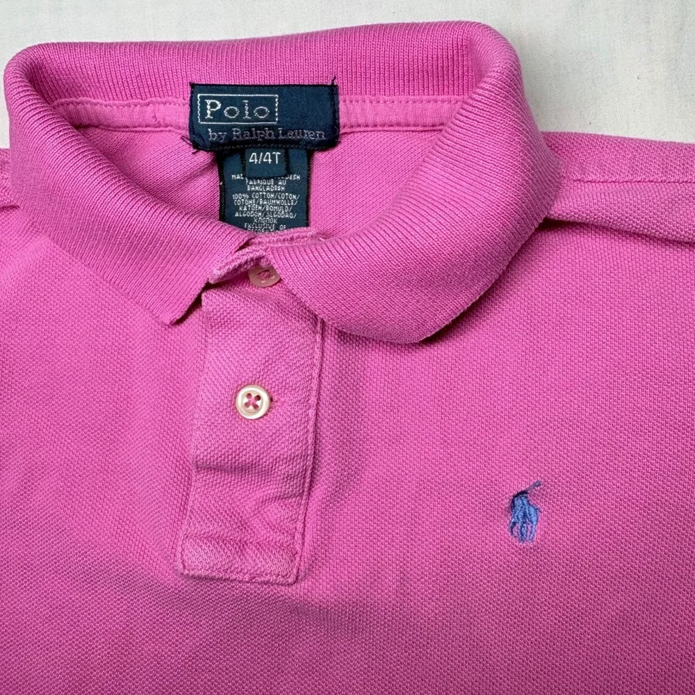 Polo Ralph Lauren Kids Pink Short Sleeve Pique Polo Shirt Size 4 4T Pony Logo